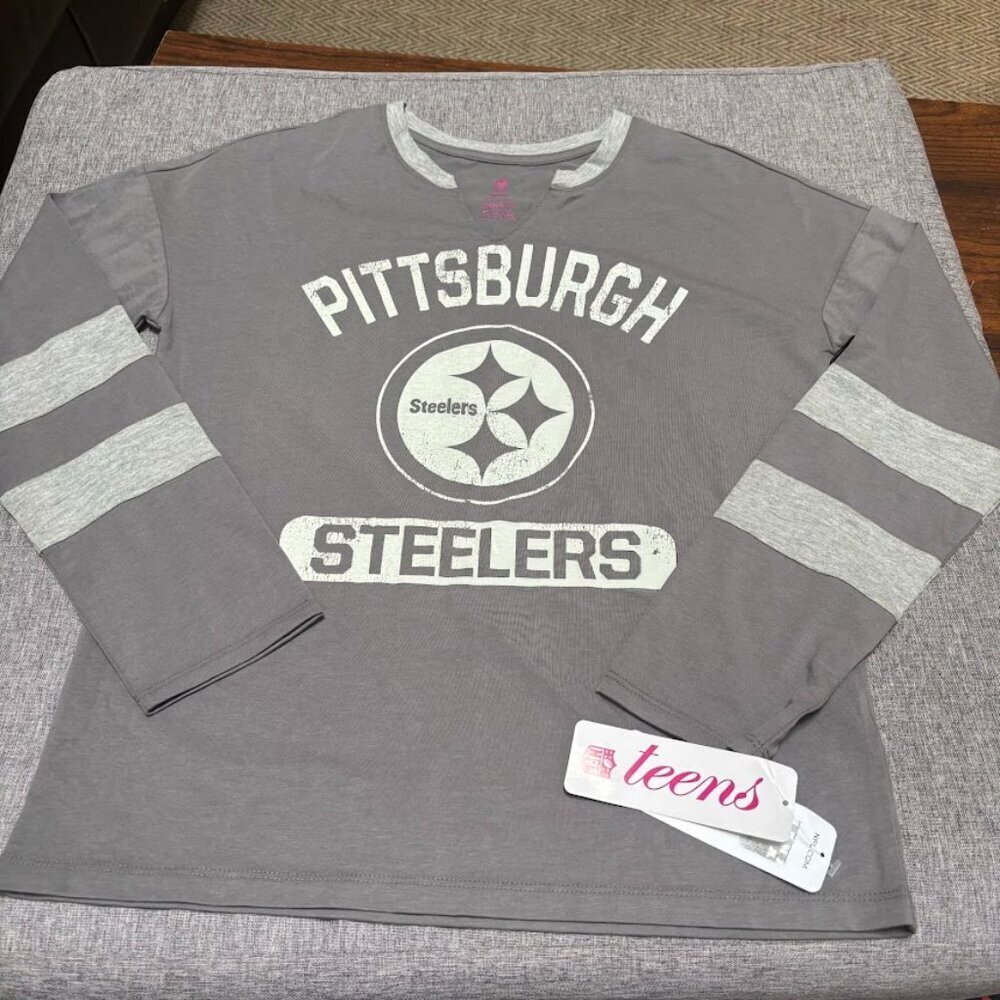 Pittsburgh Steelers Teen Long Sleeve Shirt, Small (3-5)
